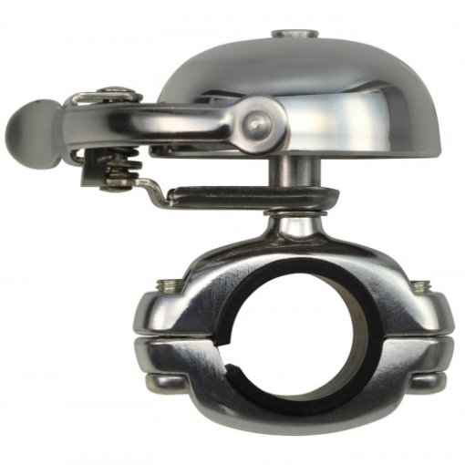 Productfoto van Crane Bell Co. Mini Suzu Fietsbel - Die Cast Mount - polished silver