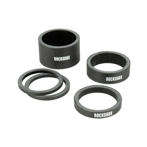 Foto de RockShox Headset Spacer Set - UD Carbon - 2.5/5/10/20mm - Gloss White Logo