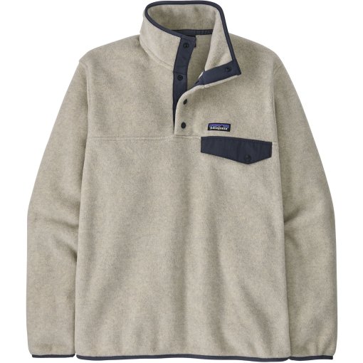 Slika izdelka Patagonia Lightweight Synchilla Snap-T Fleece Moški puloverji - Oatmeal Heather w/New Navy