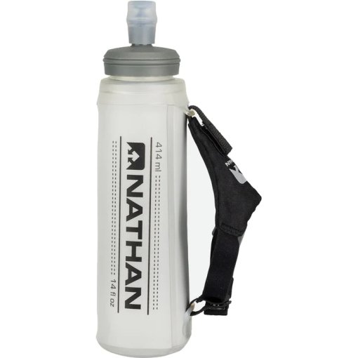 Produktbild von Nathan Sports ExoShot Lite 14oz/414ml Handheld Trinkflasche - black / reflective silver