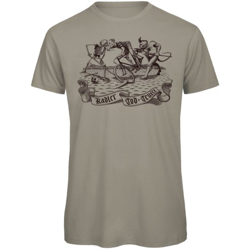 Immagine prodotto da RTTshirts Maglietta da Ciclismo	Uomo - Radler Tod &amp; Teufel - grigio chiaro