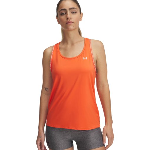 Foto de Under Armour Camiseta sin Mangas Mujer - UA Tech™ Knockout - Fire/Blanco