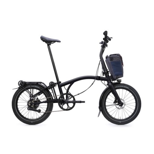 Photo produit de Brompton Vélo Pliant Électrique 20&quot; - Electric G Line City+ - 4 Speed - Raised Bar - Extended Seatpost - Rear Rack - 2026 - Space Black