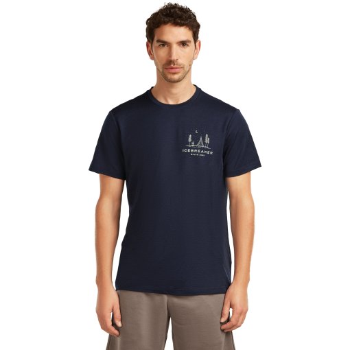 Picture of Icebreaker Merino 150 Tech Lite T-Shirt Peaceful Pass Men - Midnight Navy