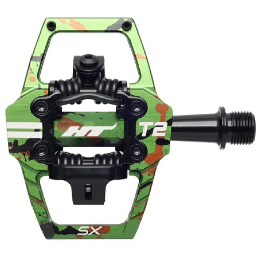 Zdjęcie: HT T2 Pedały Zatrzaskowe - Enduro Race - green camo
