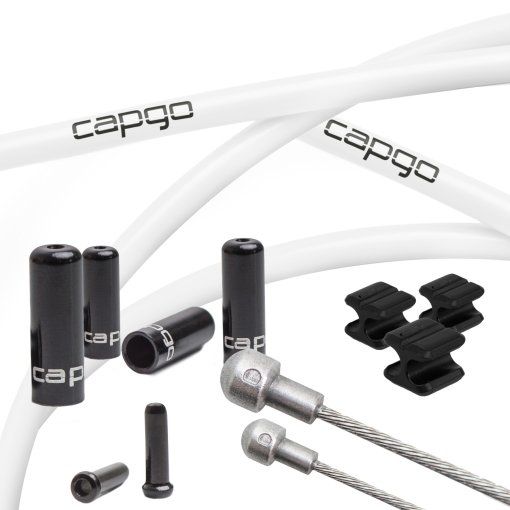 Immagine prodotto da capgo Kit di Cavo di Freno - Orange Line | Kevlar/PTFE - Road (Shimano/SRAM) | bianco