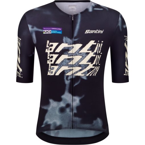 Picture of Santini Uci Gravel World Series Short Sleeve Jersey Unisex RE97175C26GWS - black NE
