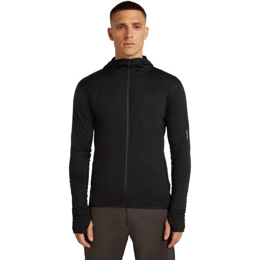Photo produit de Icebreaker Veste à Capuche Homme - Merino 300 RealFleece™ Descender - Noir