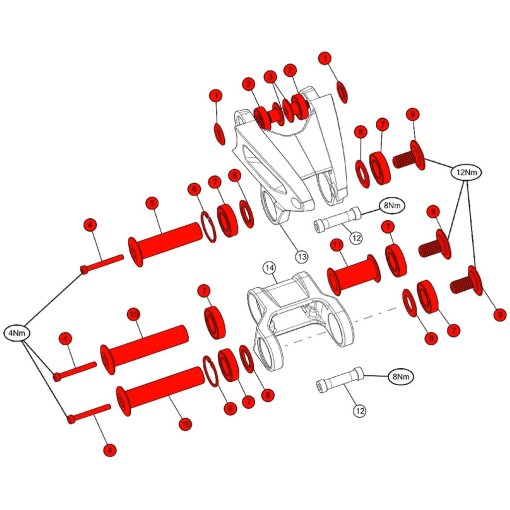 Produktbild von BMC Schrauben und Lager Kit für Trailfox AMP ab 2018 &amp; Speedfox AMP (MJ 2019) - 301233
