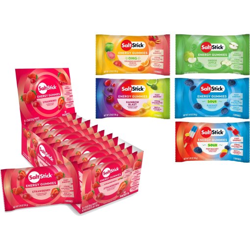 Photo produit de SaltStick Energy Gummies - Bonbons à mâcher riches en glucides et en électrolytes - 10x 8 pièces.