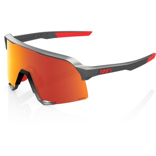Productfoto van 100% S3 Bril - Matte Gunmetal / Red Multilayer + Clear