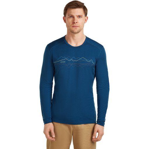 Picture of Icebreaker Merino 200 Oasis Long Sleeve Crewe Icebreaker Thermal Top Men - Atlantis