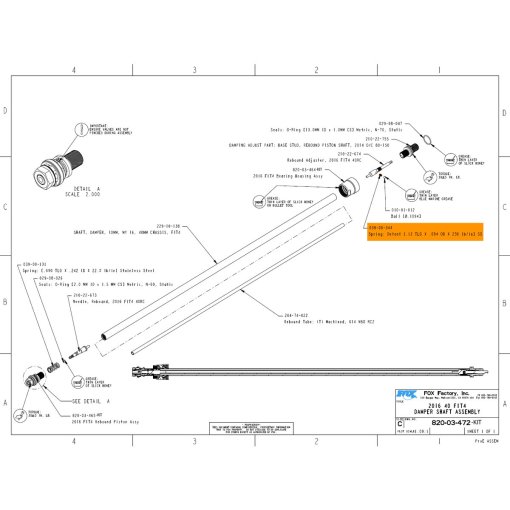 Foto de FOX Detent Spring (.12 TLG x .094 OD x 236 lb/in) - 039-00-344