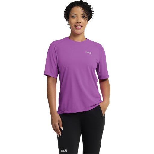 Productfoto van Jack Wolfskin Prelight Suncool T-shirt voor dames - foxglove