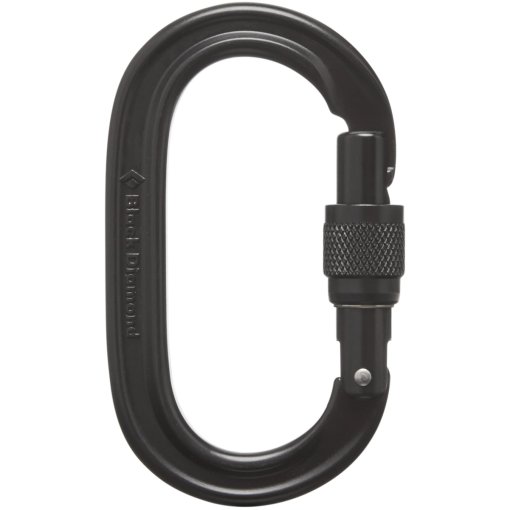 Productfoto van Black Diamond Oval Keylock Screwgate Karabijnhaak - Black