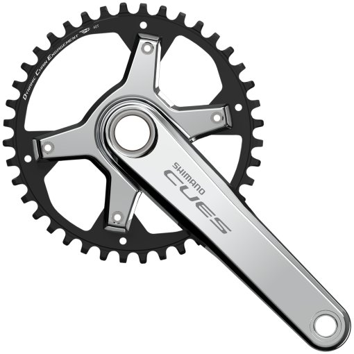 Productfoto van Shimano CUES FC-U6030-1 Crankset - 9/10/11-voudig | Polished Silver Edition - 40 Tanden