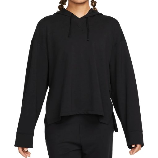 Photo produit de Nike Sweat à Capuche Femme - Yoga Dri-FIT Fleece - black/iron grey DM7033-010