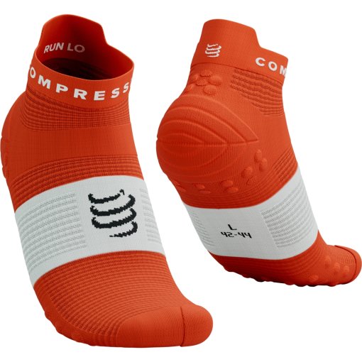 Foto van Compressport Pro Racing Compressiesokken v4.0 Run Low - tigerlily/white