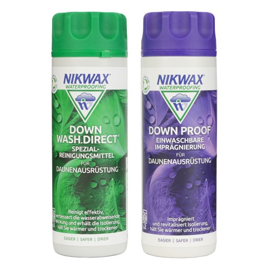 Foto de Nikwax Detergente para Plumón - Down Wash Direct + Impregnación - Downproof Set 2 x 300 ml