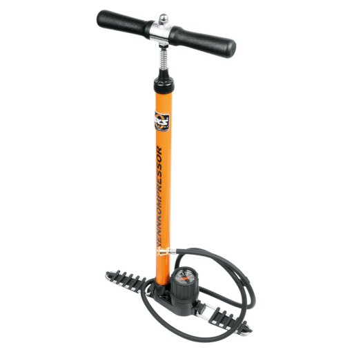Foto de SKS Bomba de Pie - Rennkompressor con Cabezal de Boquilla de Válvula de Latón (SV) - naranja/negro