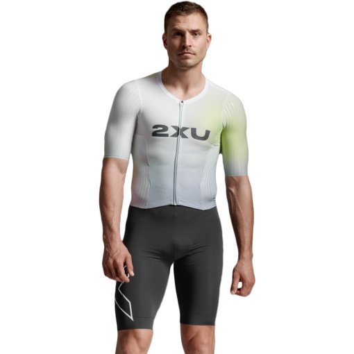 Picture of 2XU Light Speed React Sleeved Trisuit Men - cool matcha/india ink