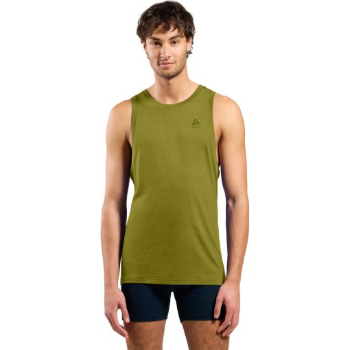 Photo produit de Odlo Maillot de Corps sans Manches Homme - Natural Merino 160 - guacamole