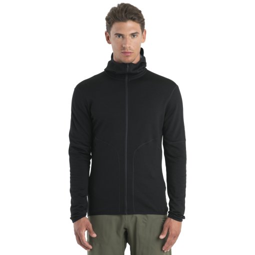 Foto de Icebreaker Chaqueta con Capucha Hombre - Merino 560 RealFleece™ Elemental II - Negro