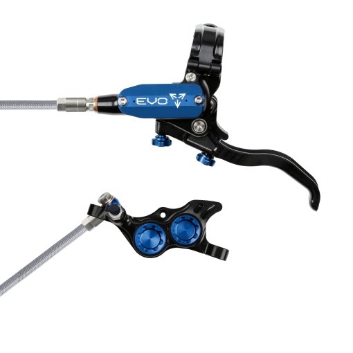 Foto de Hope Freno de disco Tech 4 EVO TR4 | Manguera de acero - negro/azul - Palanca a la izquierda