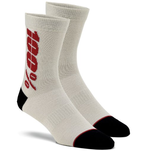 Foto de 100% Calcetines Ciclismo - Rythym Merino - silver/cherry