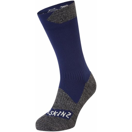 Foto de SealSkinz Calcetines Medianos Impermeables Hombre - Raynham All Weather - Navy Blue/Grey Marl