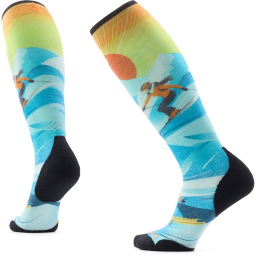 Produktbild von SmartWool Targeted Cushion Steep Days Print OTC Skisocken Damen - N75 serene blue
