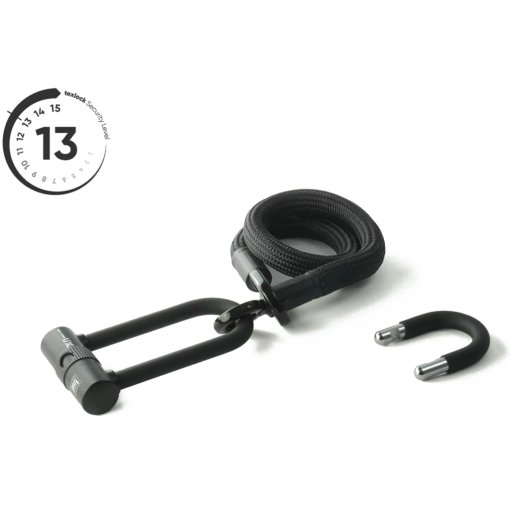 Produktbild von tex–lock eyelet inkl. U/X-lock Bügelschloss - 100cm - onyx black