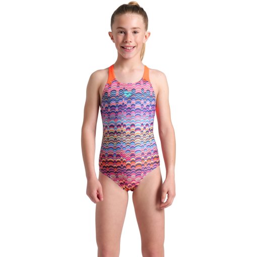 Foto de arena Traje de Baño Niña - Performance Ondulation Swim Pro Back - Multi Violet/Bright Coral