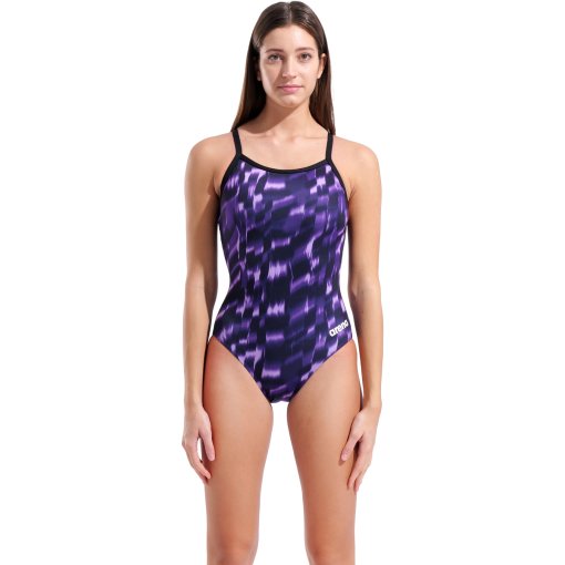 Billede af arena Performance Wave Lightdrop Back Badedragt til kvinder - Black-Team Purple