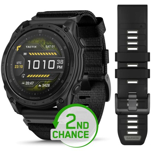 Produktbild von Garmin tactix 8 AMOLED Edition GPS Smartwatch - 51mm - Black/Carbon Gray DLC Titanium - B-Ware