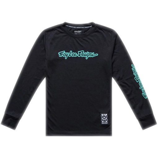 Foto de Troy Lee Designs Maillot de Manga Larga Niños - Skyline Ride - Signature Black/Real Teal