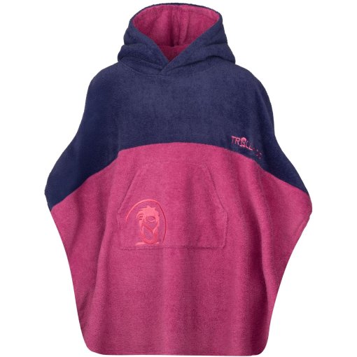Produktbild von Trollkids Kvalvika Surf Badeponcho Kinder - Mallow Pink/ Violet Blue