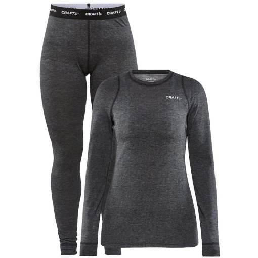 Picture of CRAFT Core Wool Merino Women&#039;s Baselayer Set - Black Melange