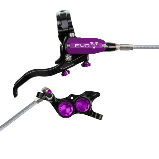 Foto de Hope Freno de disco Tech 4 EVO TR4 | Manguera de acero - negro/morado - Palanca a la derecha