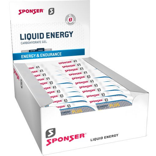 Foto de SPONSER Liquid Energy Plus - Gel de Carbohidratos con Cafeína - Sobre - 40x35g