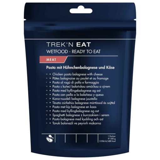 Photo produit de Trek&#039;N Eat Pâtes Bolognaise au Poulet et au Fromage - Wetfood - 350g