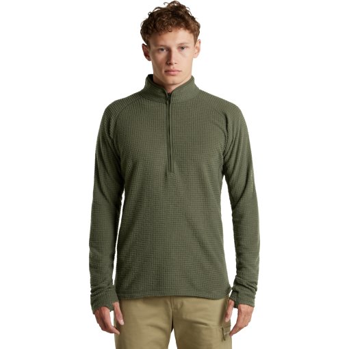 Zdjęcie: Icebreaker Merino 400 RealFleece™ Grid Peaksland Męska bluza z półzamkiem błyskawicznym - Dk Loden