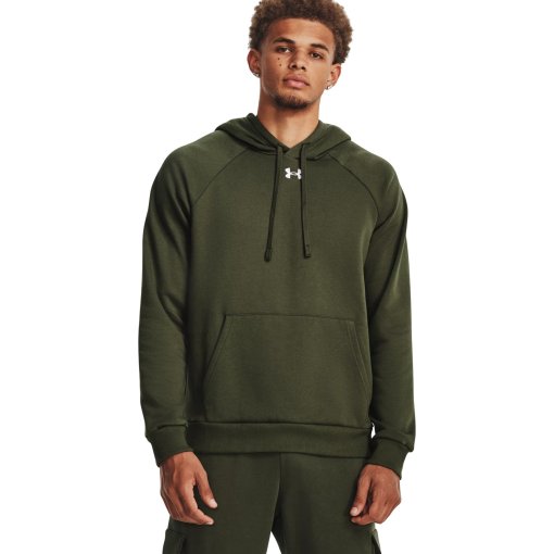 Foto de Under Armour Sudadera con Capucha de Tejido Fleece Hombre - UA Rival - Marine OD Green/White