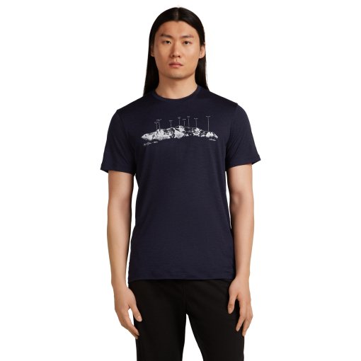 Foto de Icebreaker Camiseta Hombre - Merino 150 Tech Lite The Peaks - Midnight Navy