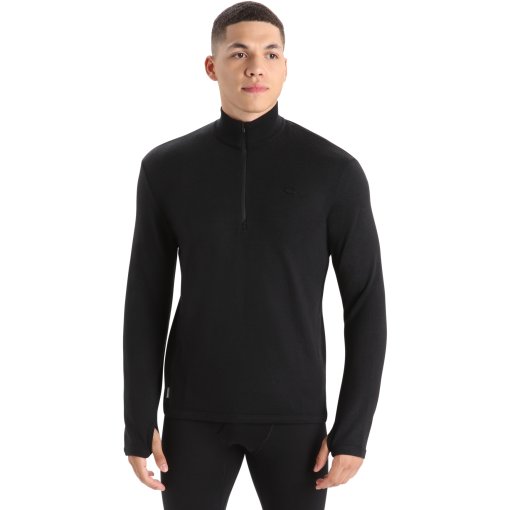 Foto de Icebreaker Jersey Hombre - Merino Original Half Zip - Negro