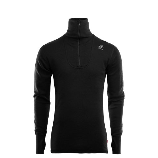 Produktbild von Aclima Doublewool Poloshirt mit Reissverschluss Herren - jet black/marengo