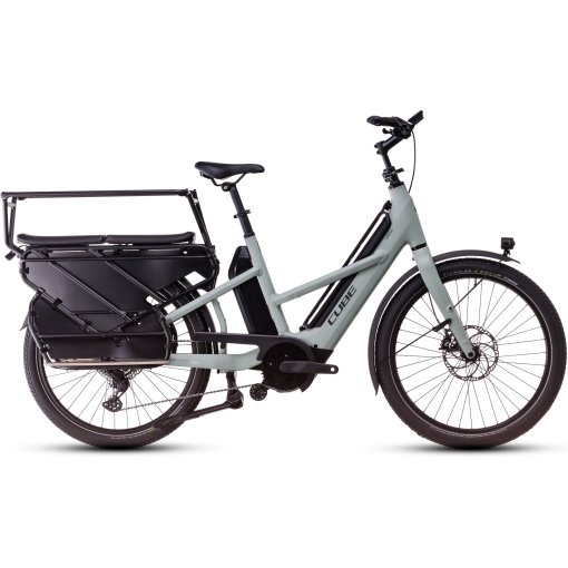 Picture of CUBE LONGTAIL SPORT HYBRID Family 1350 - Electric Cargo Bike - 2025 - swampgrey / reflex