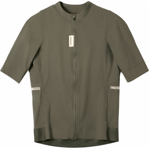 Immagine prodotto da FINGERSCROSSED Maglia a Maniche Corte Uomo - Road - Oliva