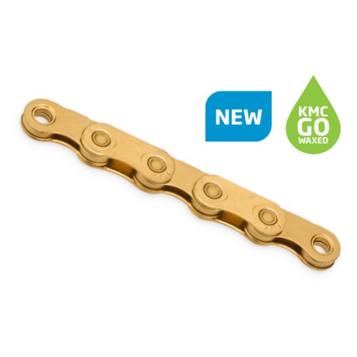 Billede af KMC XSL-Flat Kæde - WAXED | 12/13 -trins - 126 Kædeled | guld