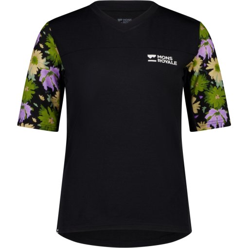 Immagine prodotto da Mons Royale Maglietta Donna - Redwood Merino - alpine bloom / nero